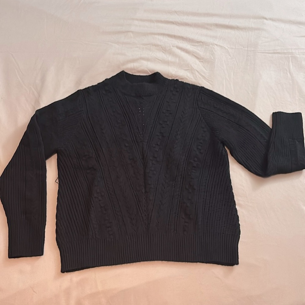 LuLaRoe Andrea Black Sweater Knit Top